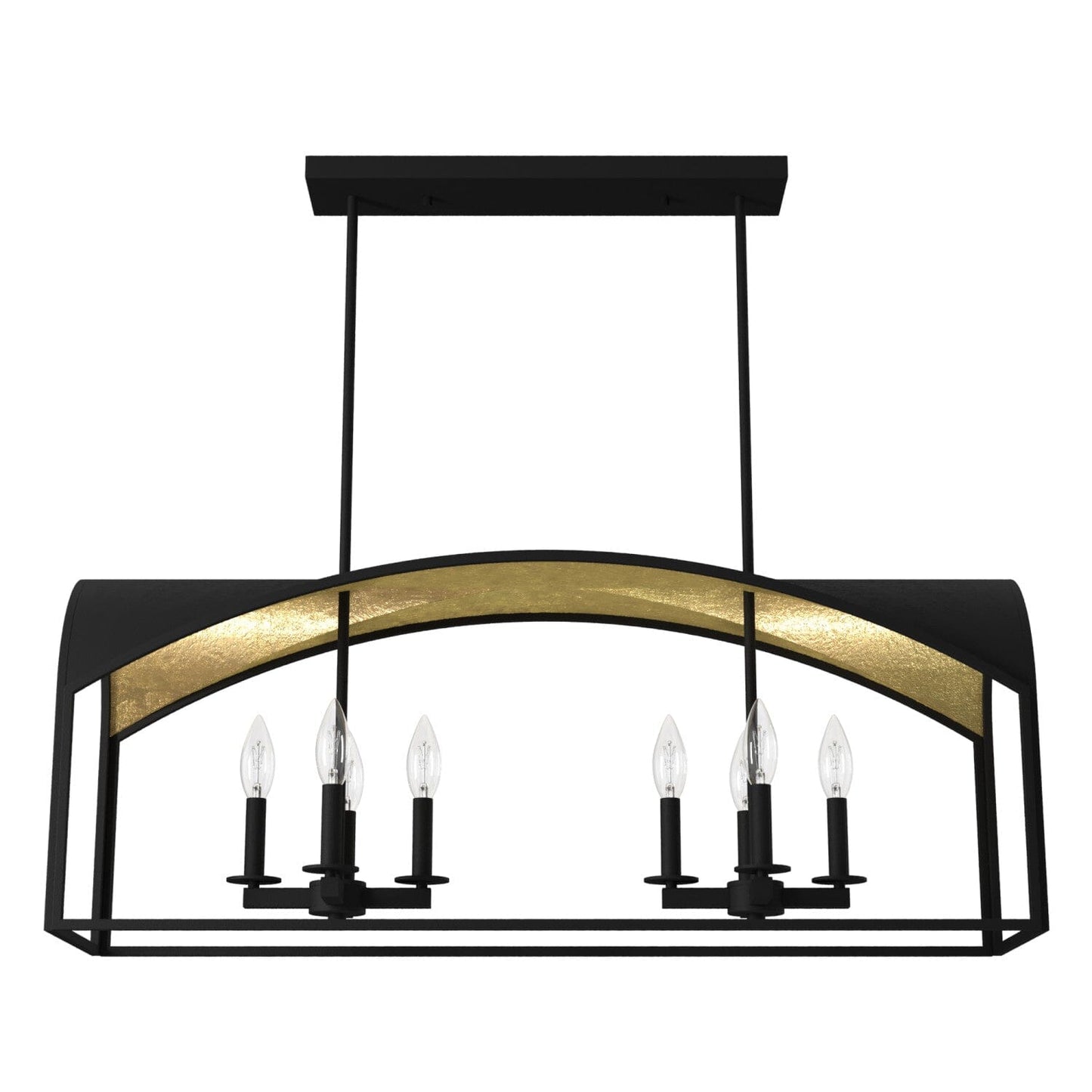 Dukestown 8 Light Linear Lighting Hunter Natural Black Iron - Gold Leaf 