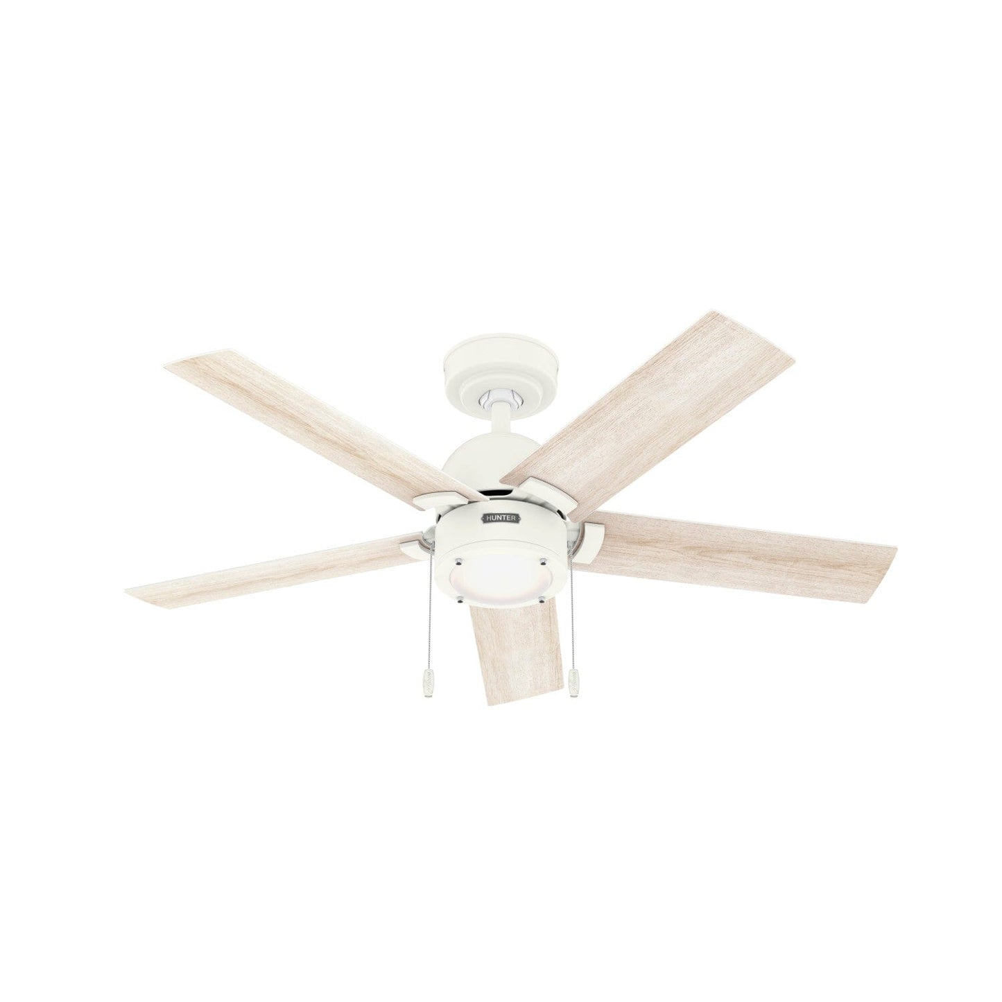 Erling with LED Light 44 inch Ceiling Fans Hunter Matte White - Bleached Alder 