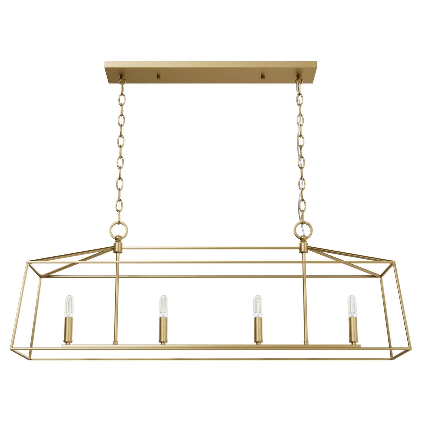 Fair Oaks 4 Light Linear Chandelier Lighting Hunter Luxe Gold - None 