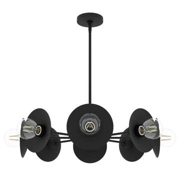 Fernando 8 Light Chandelier Lighting Hunter Matte Black - None 