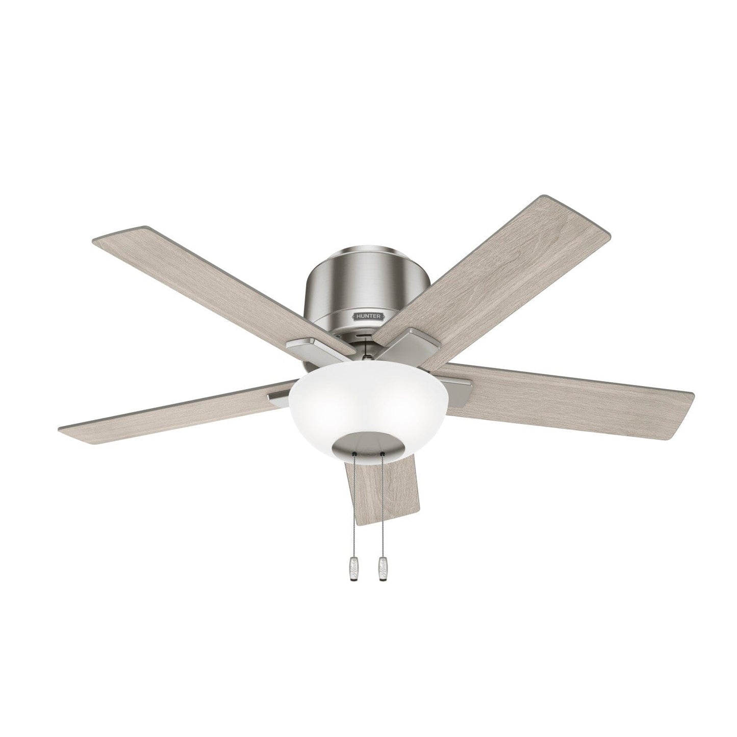 Fitzgerald with LED Light 44 inch Ceiling Fans Hunter Brushed Nickel - Light Gray Oak 