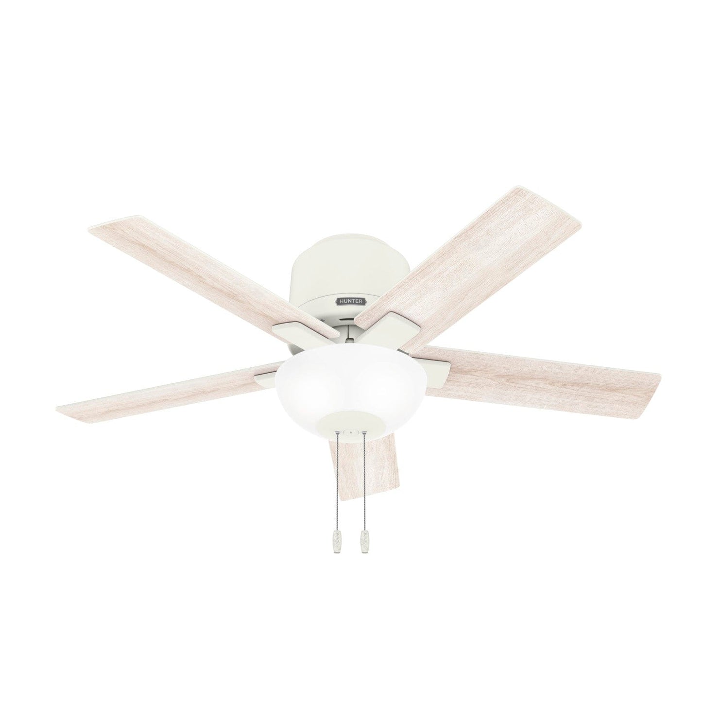 Fitzgerald with LED Light 44 inch Ceiling Fans Hunter Matte White - Bleached Alder 