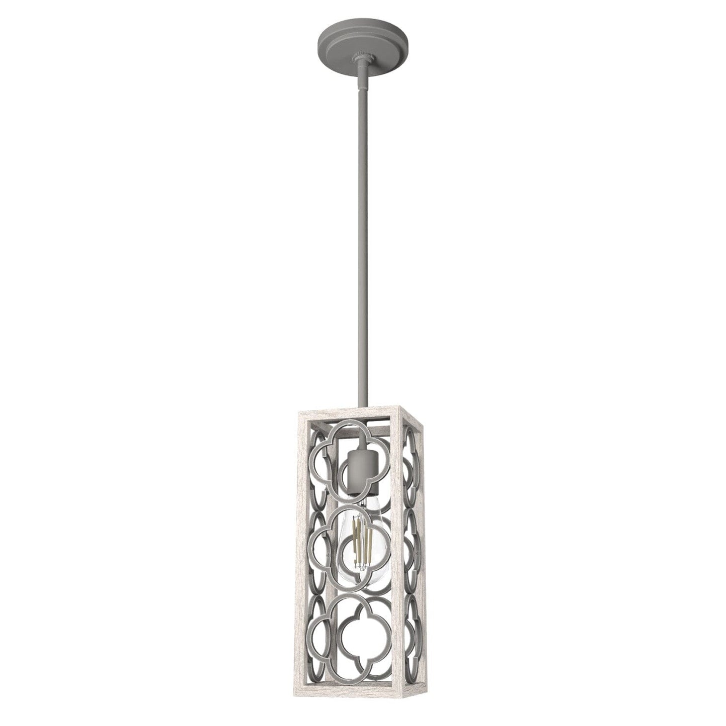 Gablecrest 1 Light Mini Pendant Lighting Hunter Distressed White - Painted Concrete 