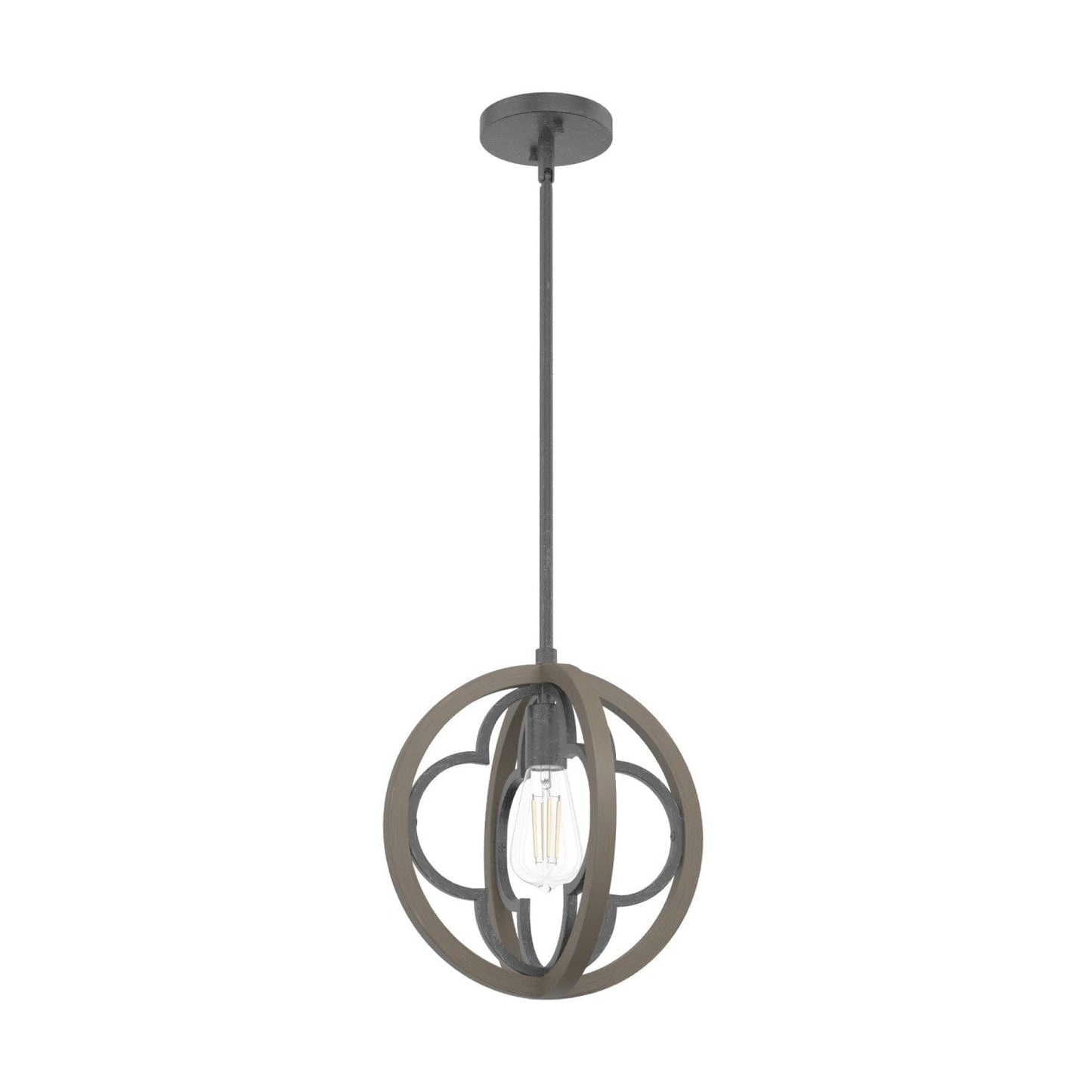 Gablecrest 1 Light Pendant Lighting Hunter French Oak - Rustic Iron 