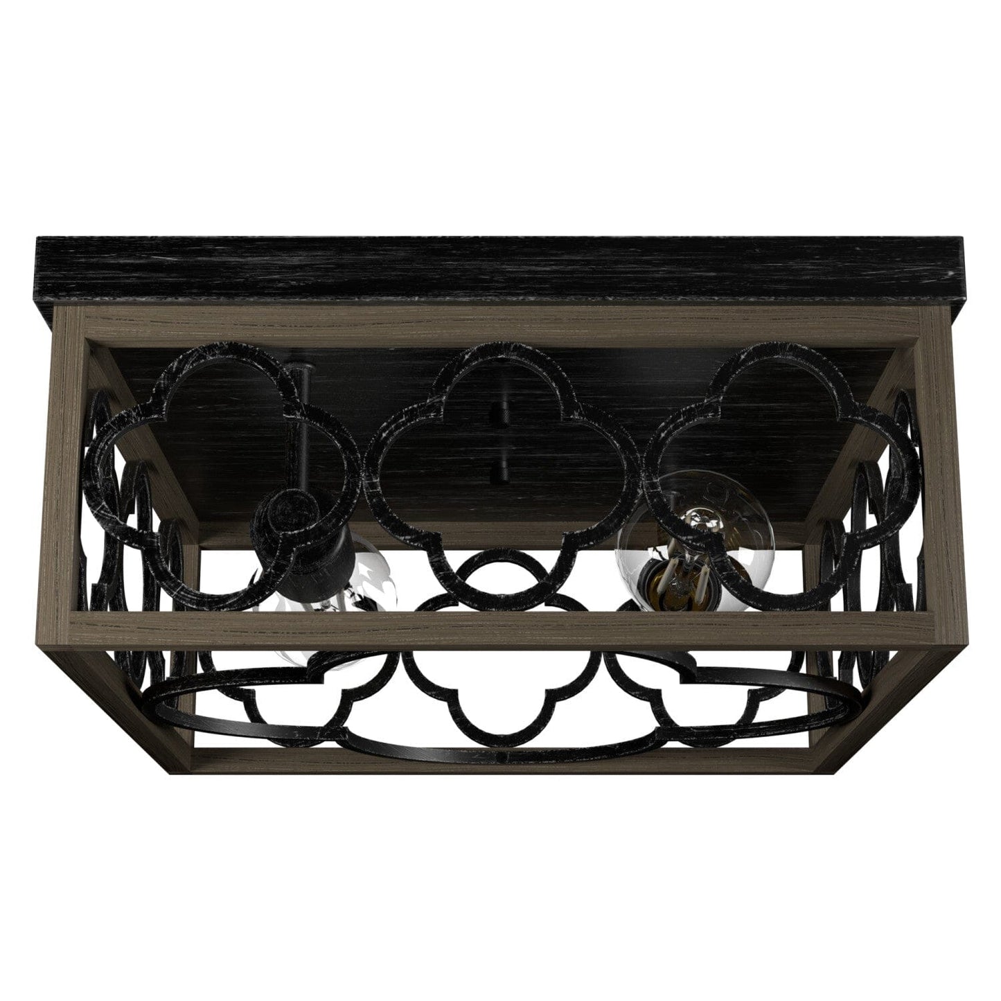 Gablecrest 2 Light Flush Mount Lighting Hunter French Oak - Rustic Iron 