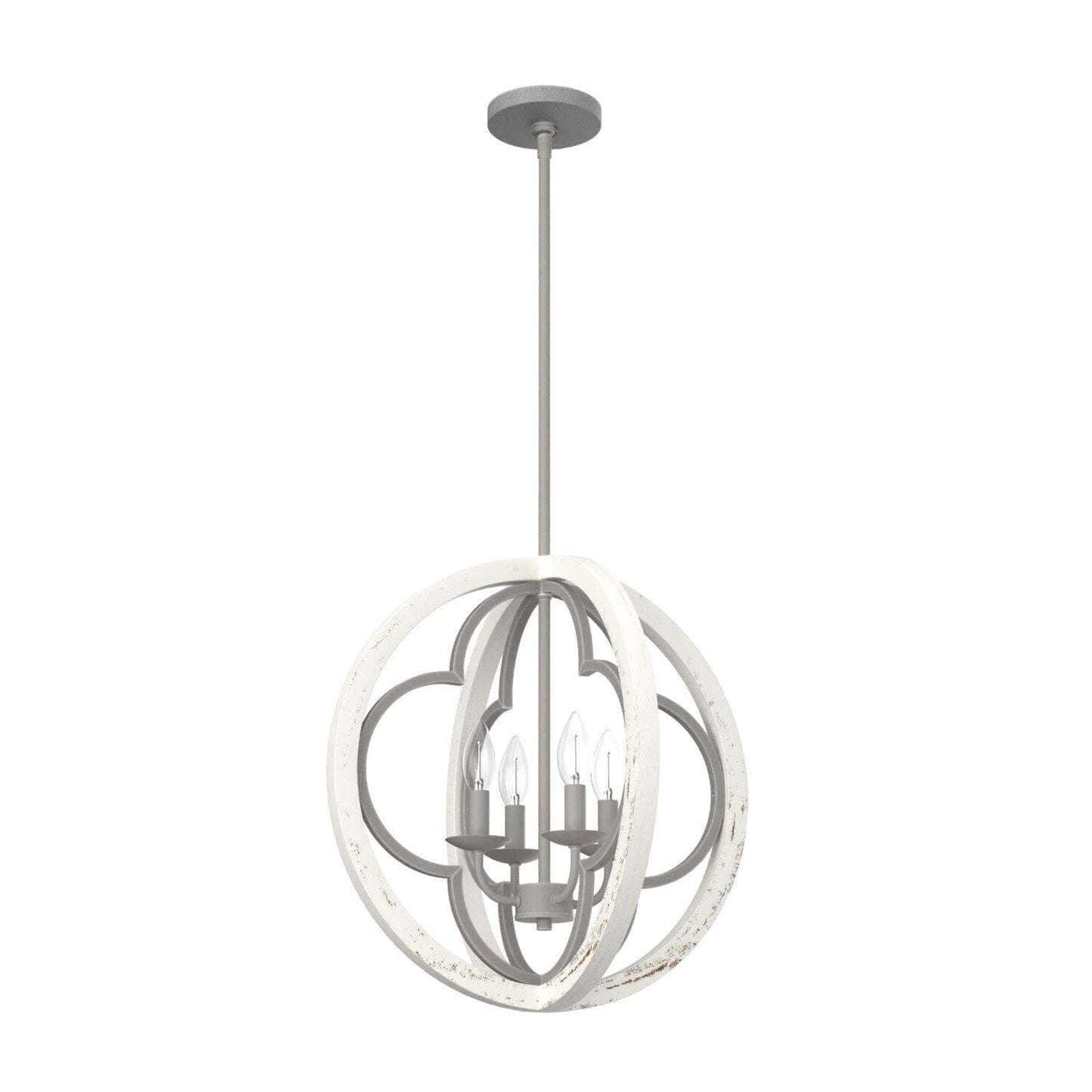 Gablecrest 4 Light Pendant 19 inch Lighting Hunter Painted Concrete - Rustic White 