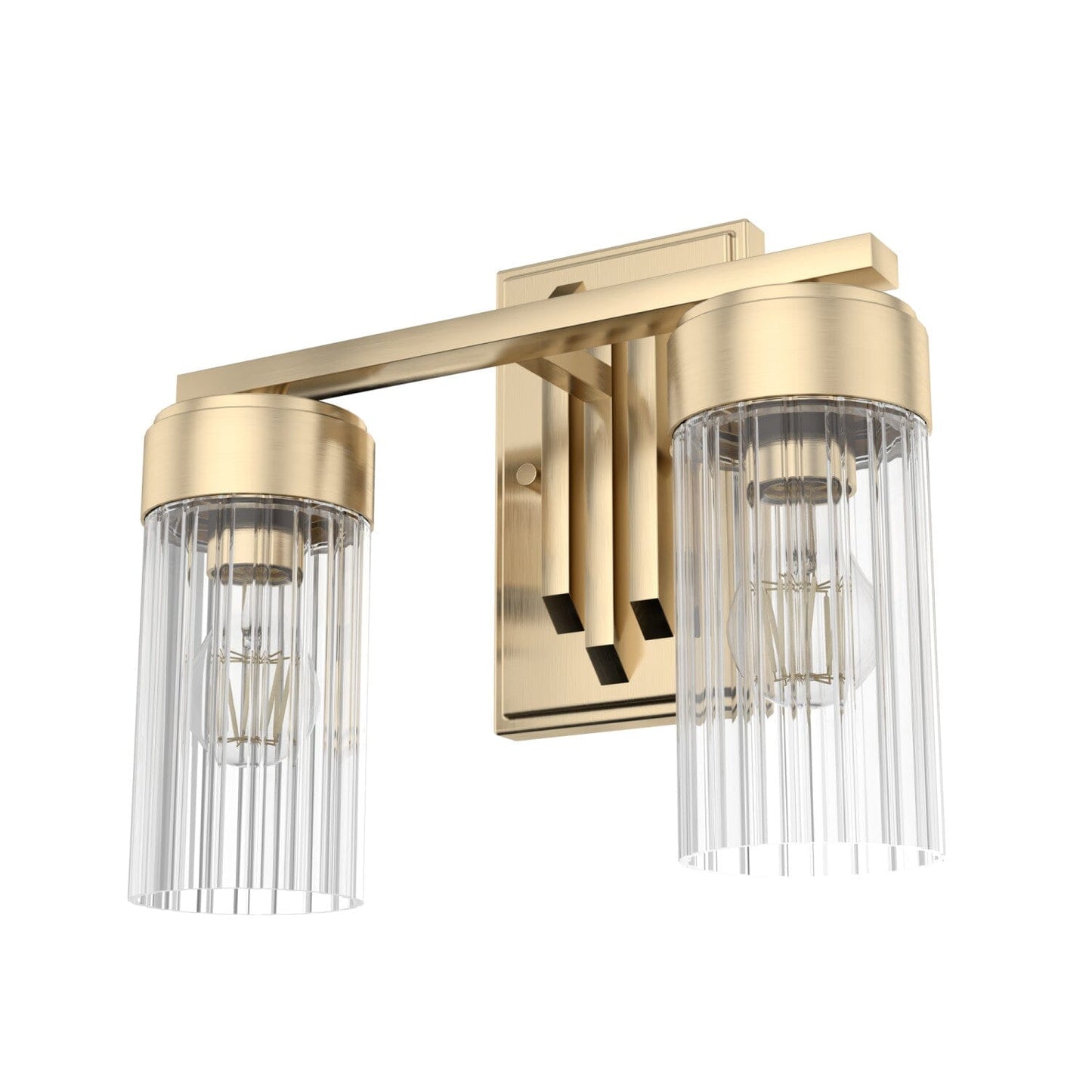 Gatz 2 Light Vanity Lighting Hunter Alturas Gold - Ribbed 