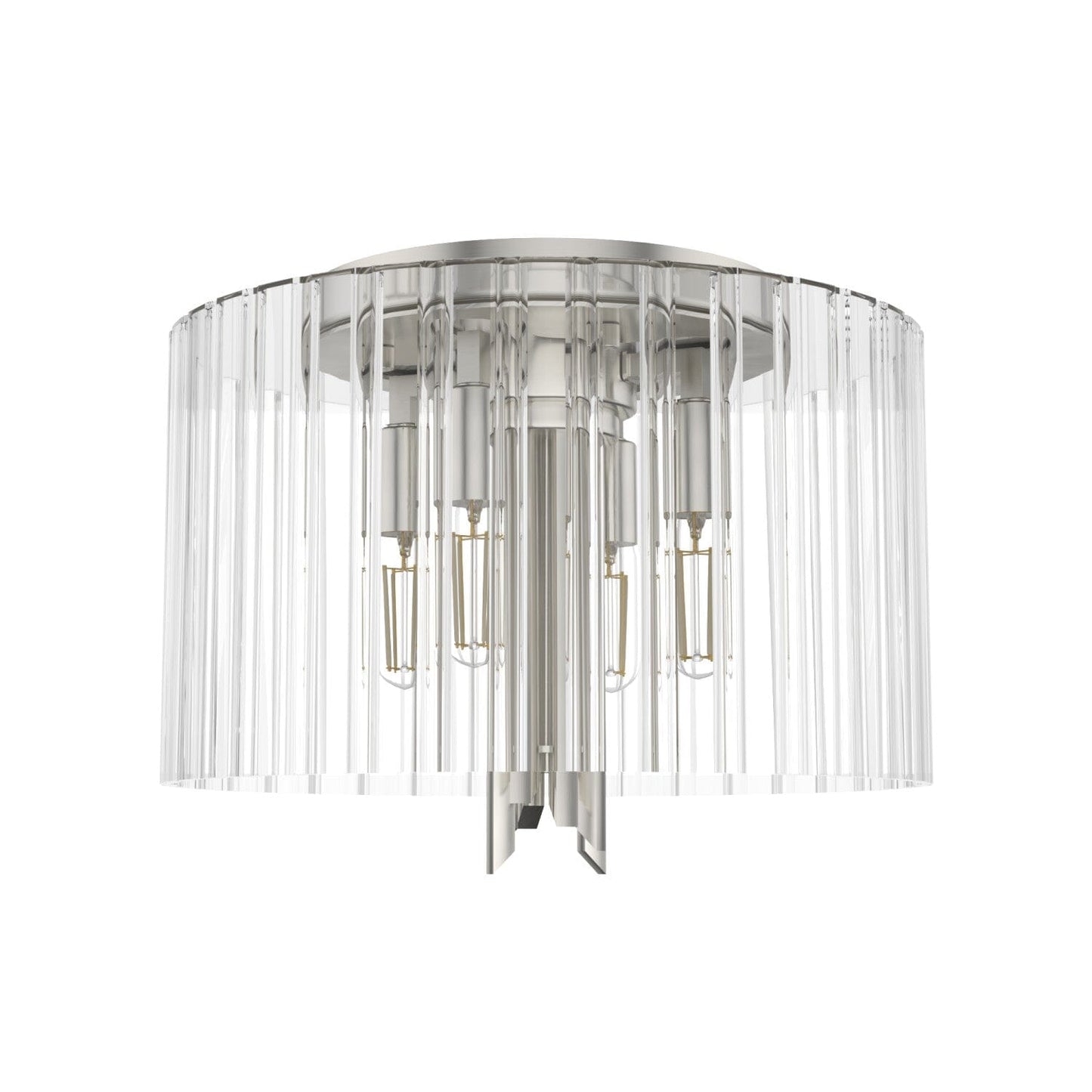 Gatz Flush mount Lighting Hunter Brushed Nickel - Ribbed 