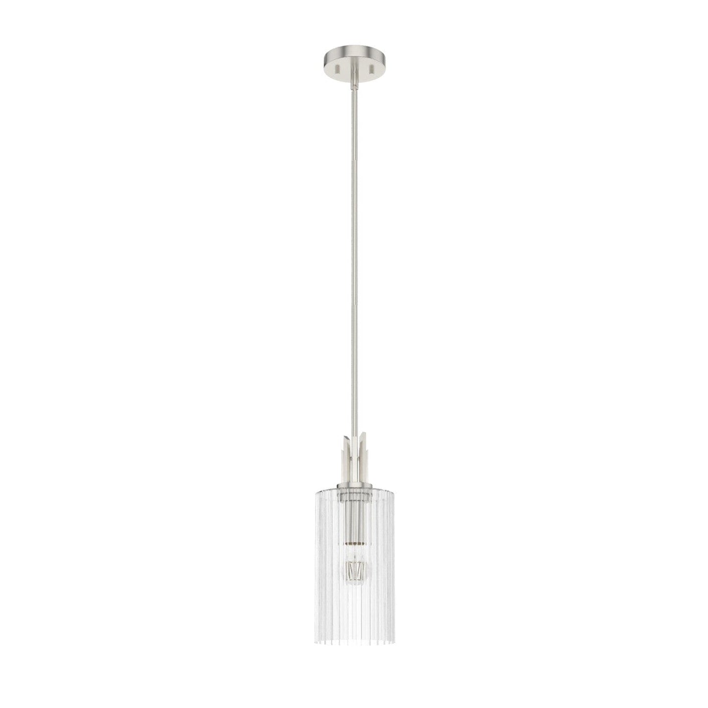 Gatz Mini pendant Lighting Hunter Brushed Nickel - Ribbed 