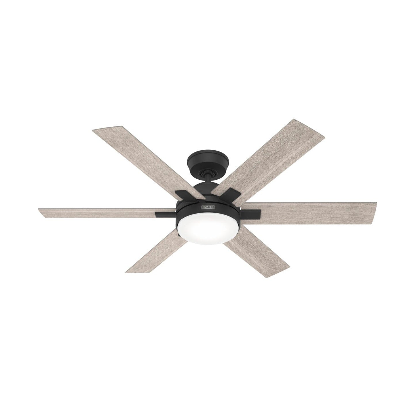 Georgetown with LED Light 52 inch Ceiling Fans Hunter Matte Black - Light Gray Oak 