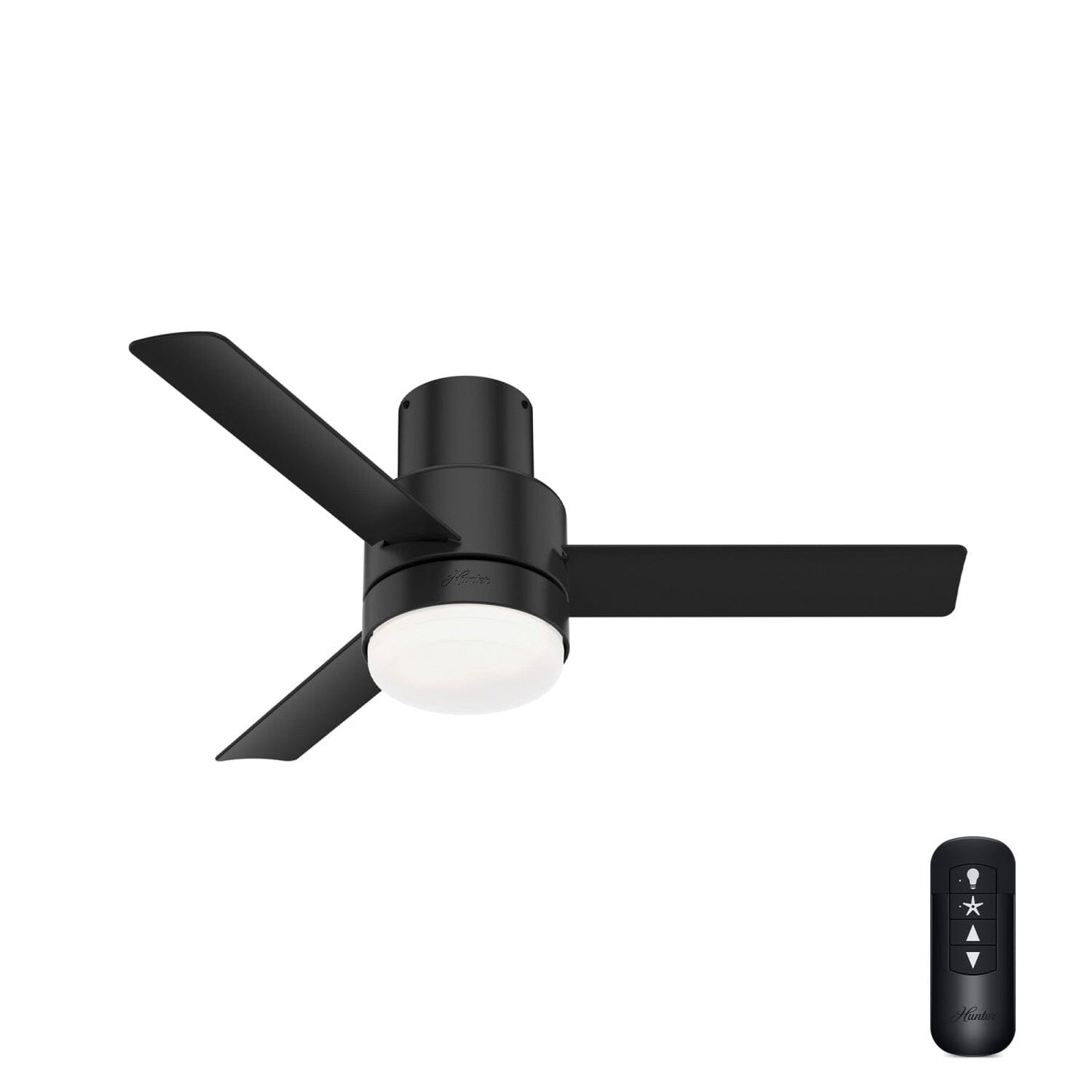 Gilmour Indoor/Outdoor with LED Light 44 inch Ceiling Fans Hunter Matte Black - Matte Black 