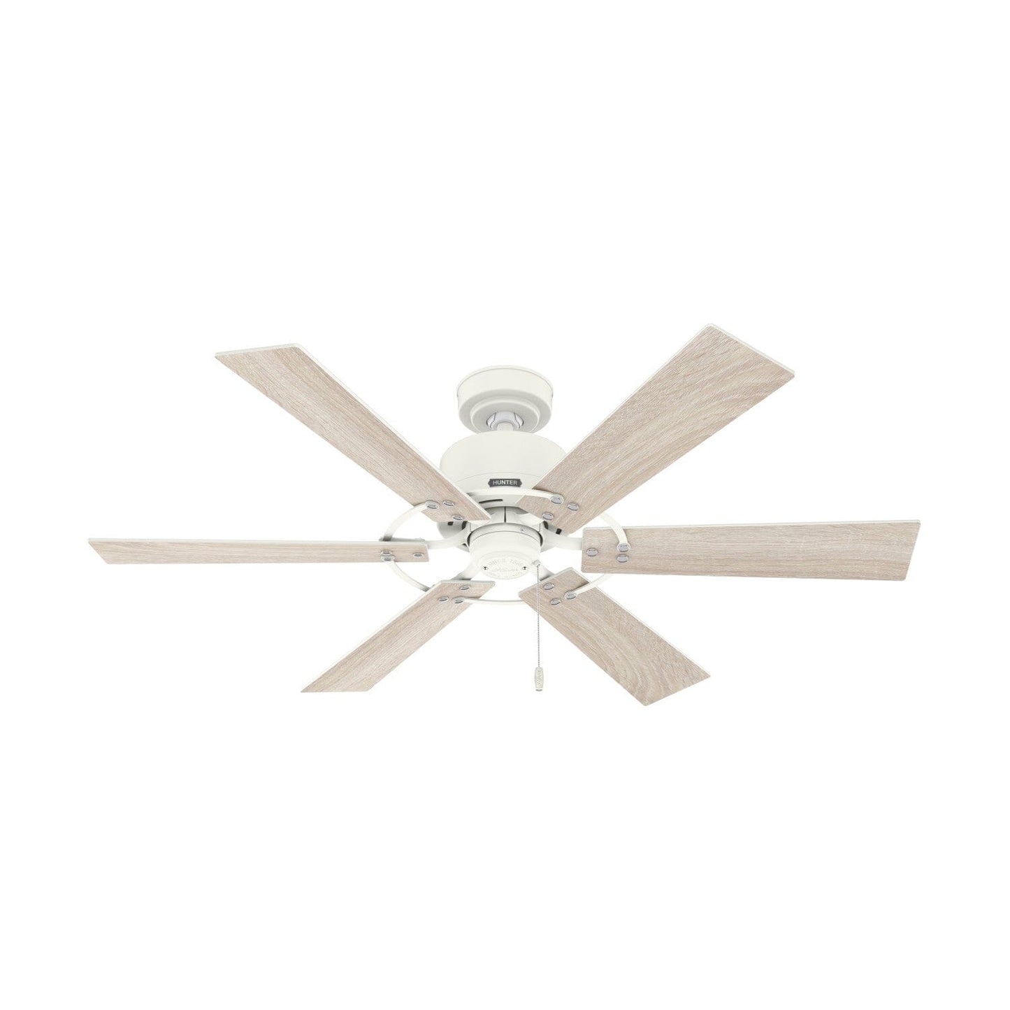 Gilrock No Light 52 inch Ceiling Fans Hunter Matte White - Light Oak 