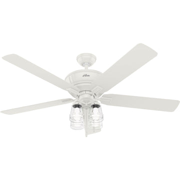 Grantham with LED Light 60 inch Ceiling Fans Hunter Fresh White - Fresh White 