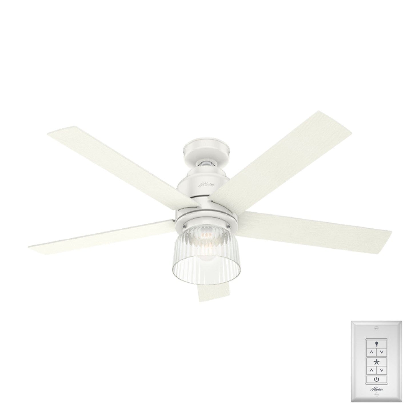 Grove Park with LED Light 52 inch Ceiling Fans Hunter Fresh White - White Grain 