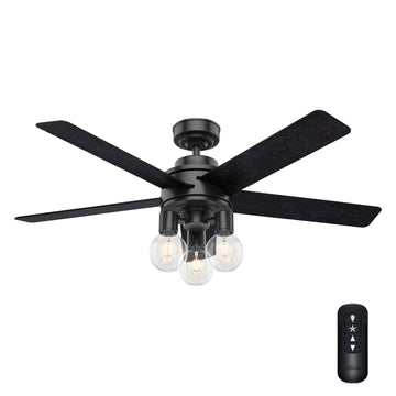 Hardwick with LED Light 52 inch Ceiling Fans Hunter Matte Black - Distressed Black 