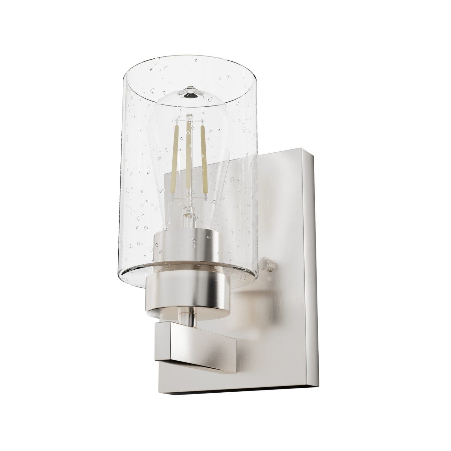 Hartland 1 Light Sconce Lighting Hunter Brushed Nickel - Seeded 