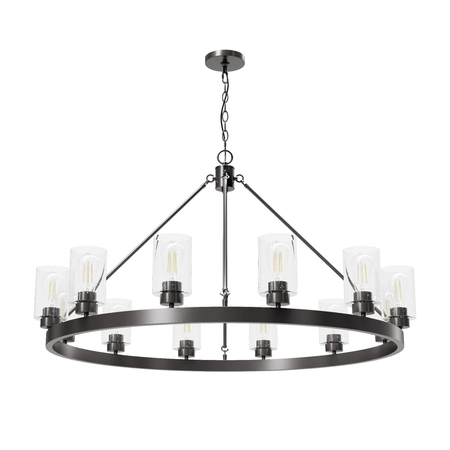 Hartland 12 Light Chandelier Lighting Hunter Noble Bronze - Seeded 