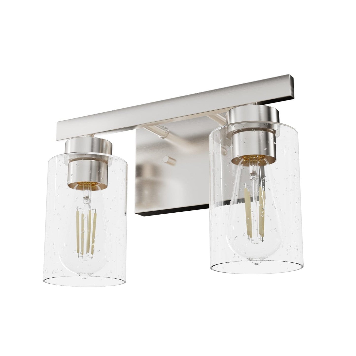 Hartland 2 Light Vanity Lighting Hunter Brushed Nickel - Seeded 