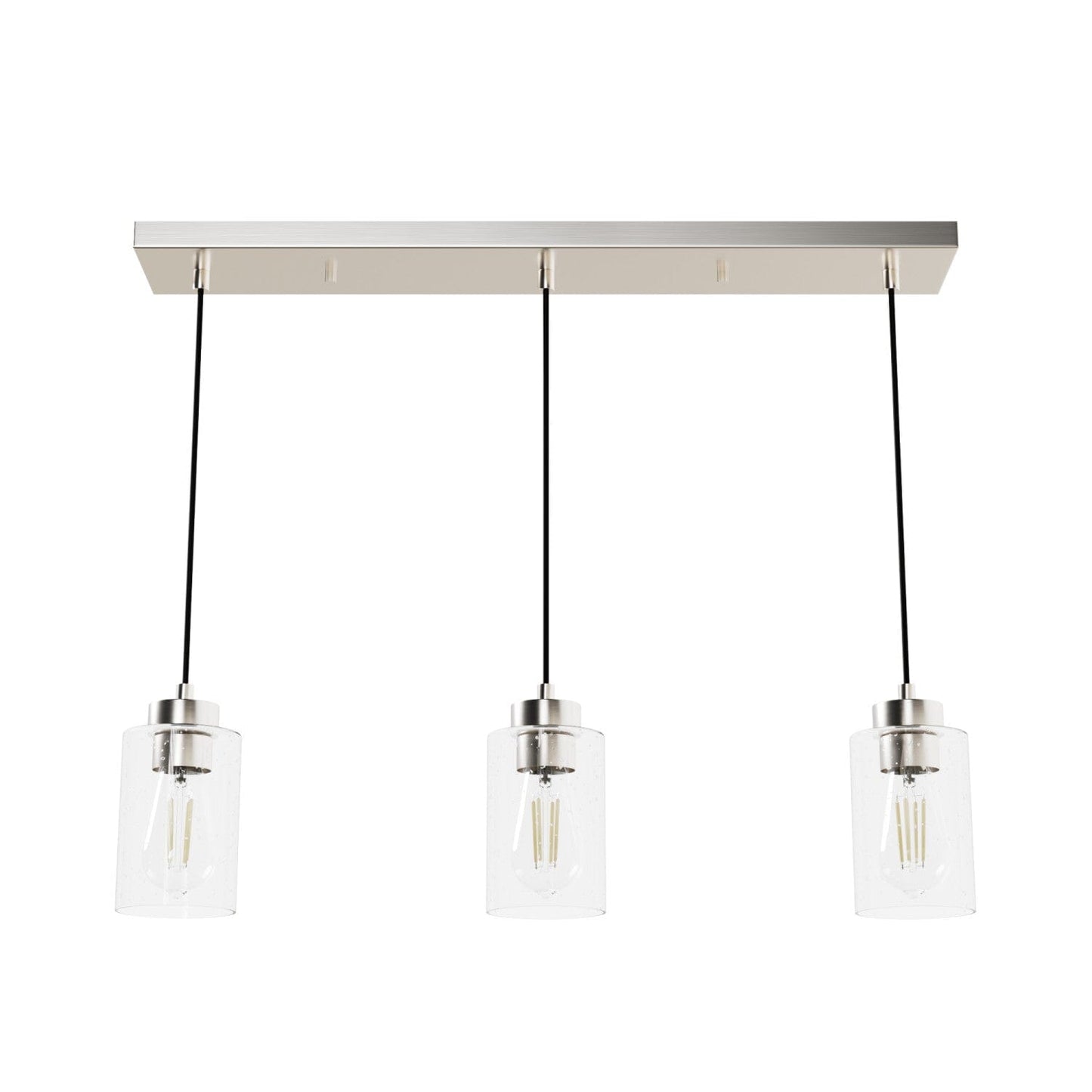 Hartland 3 Light Linear Cluster Lighting Hunter Brushed Nickel - Seeded 