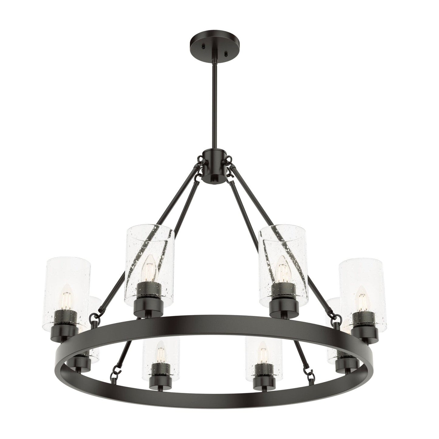 Hartland 8 Light Chandelier Lighting Hunter Noble Bronze - Seeded 