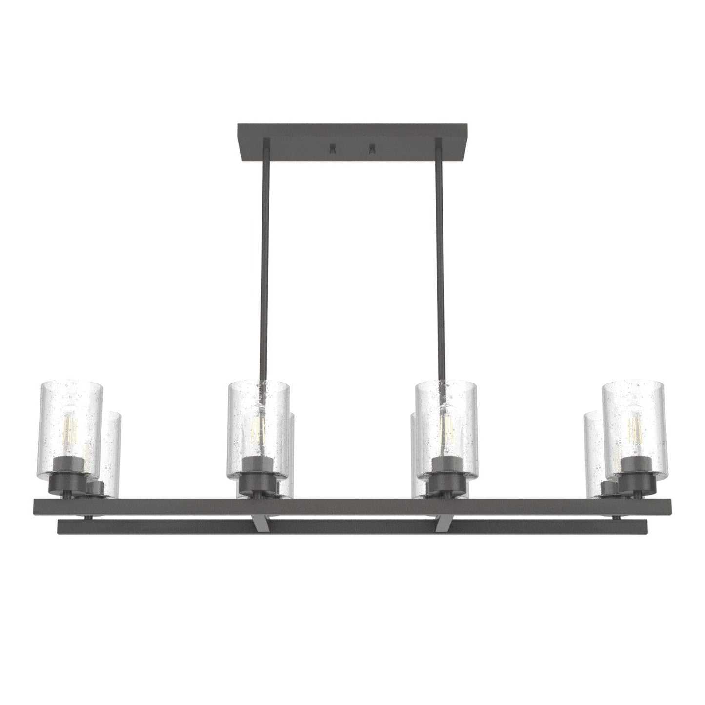 Hartland 8 Light Linear Chandelier Lighting Hunter Noble Bronze - Seeded 