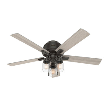 Hartland Low Profile with LED Light 52 inch Ceiling Fans Hunter Noble Bronze - Light Gray Oak 