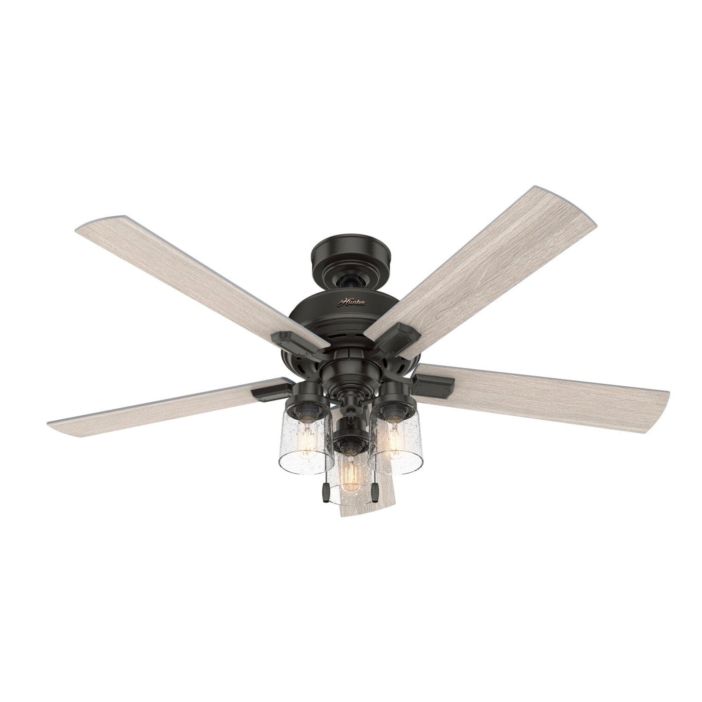 Hartland with LED Light 52 inch Ceiling Fans Hunter Noble Bronze - Light Gray Oak 