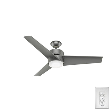 Havoc with LED Light 54 Inch Ceiling Fans Hunter Matte Silver - Matte Silver 