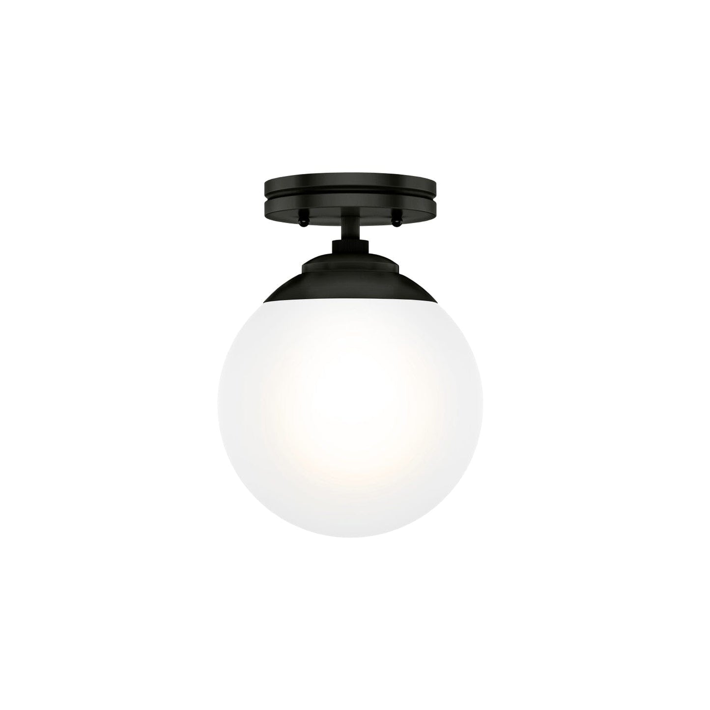 Hepburn 1 Light Semi-Flush Mount Lighting Hunter Matte Black - Cased White 