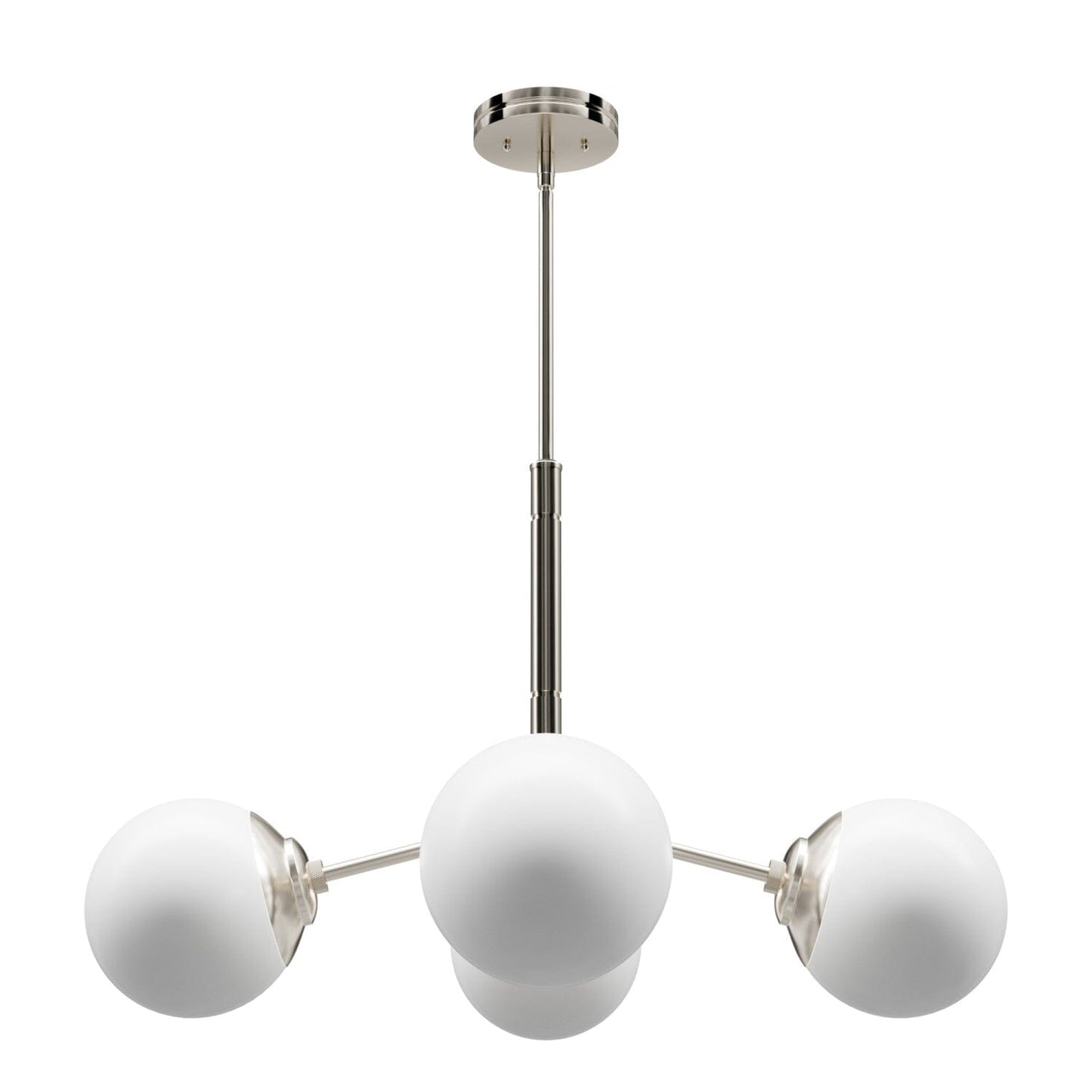 Hepburn 4 Light Chandelier Lighting Hunter Brushed Nickel - Cased White 