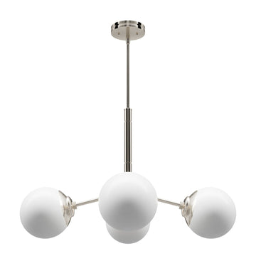 Hepburn 4 Light Chandelier Lighting Hunter Brushed Nickel - Cased White 