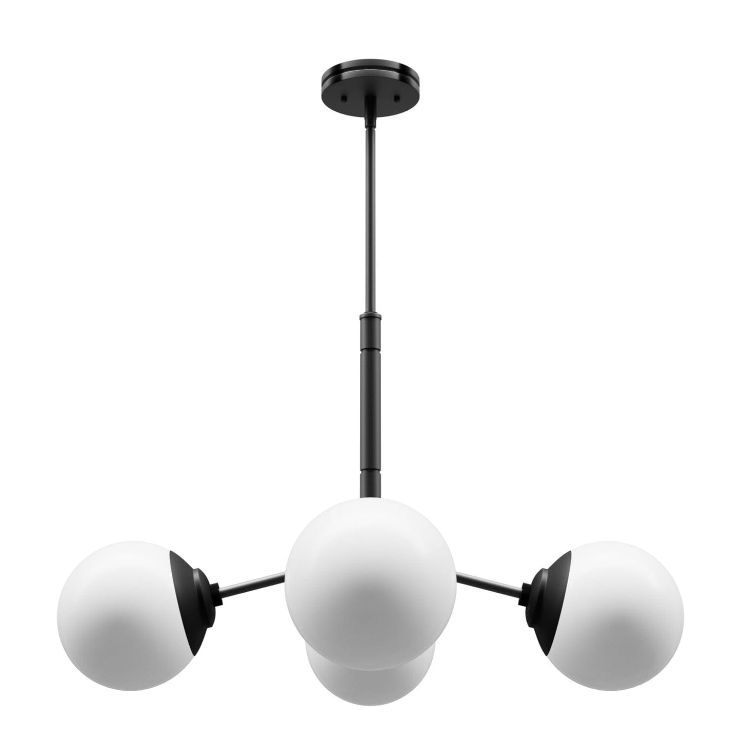 Hepburn 4 Light Chandelier Lighting Hunter Matte Black - Cased White 