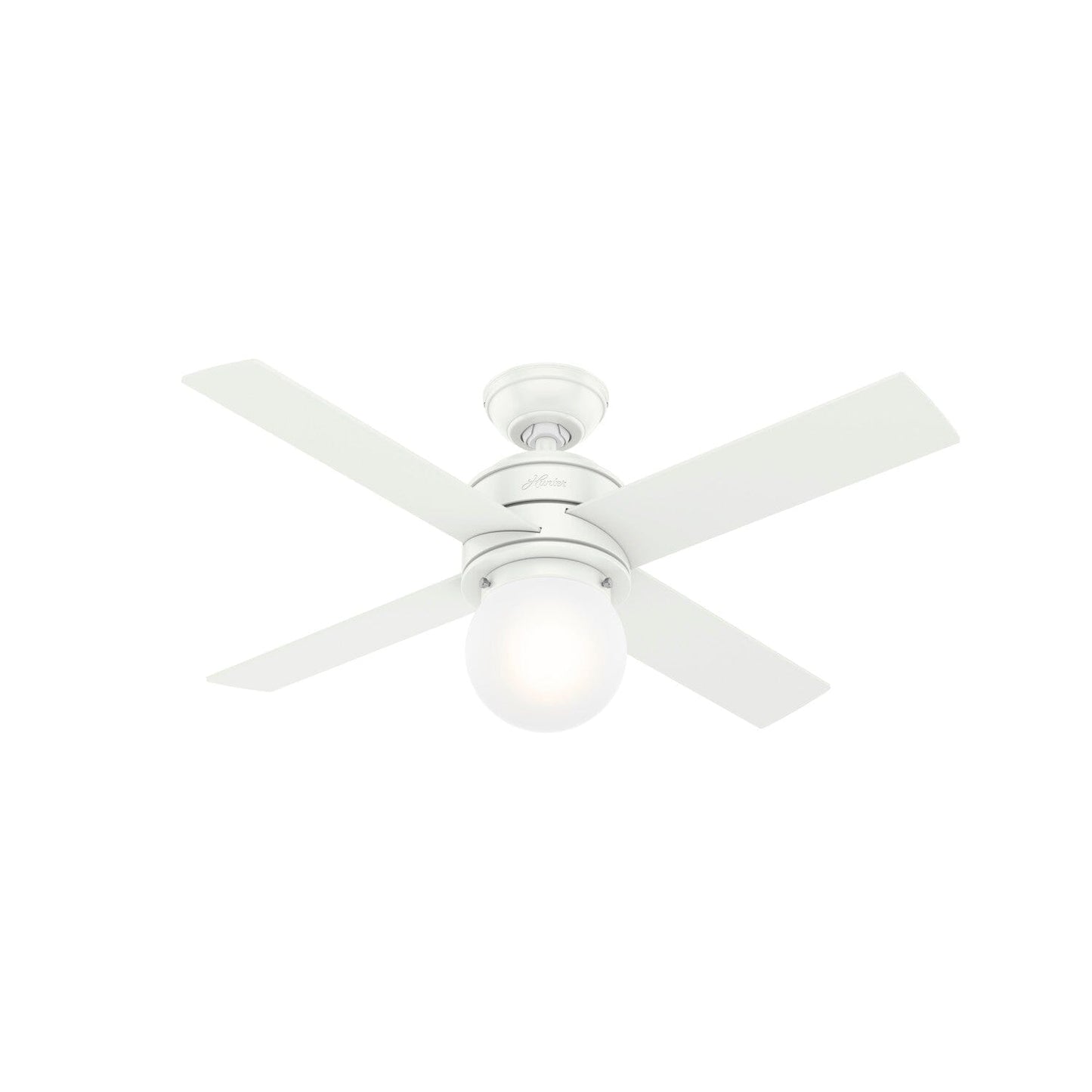 Hepburn with LED Light 44 inch Ceiling Fans Hunter Matte White - Matte White 