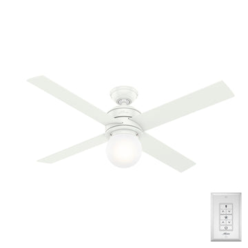 Hepburn with LED Light 52 inch Ceiling Fans Hunter Matte White - Matte White 