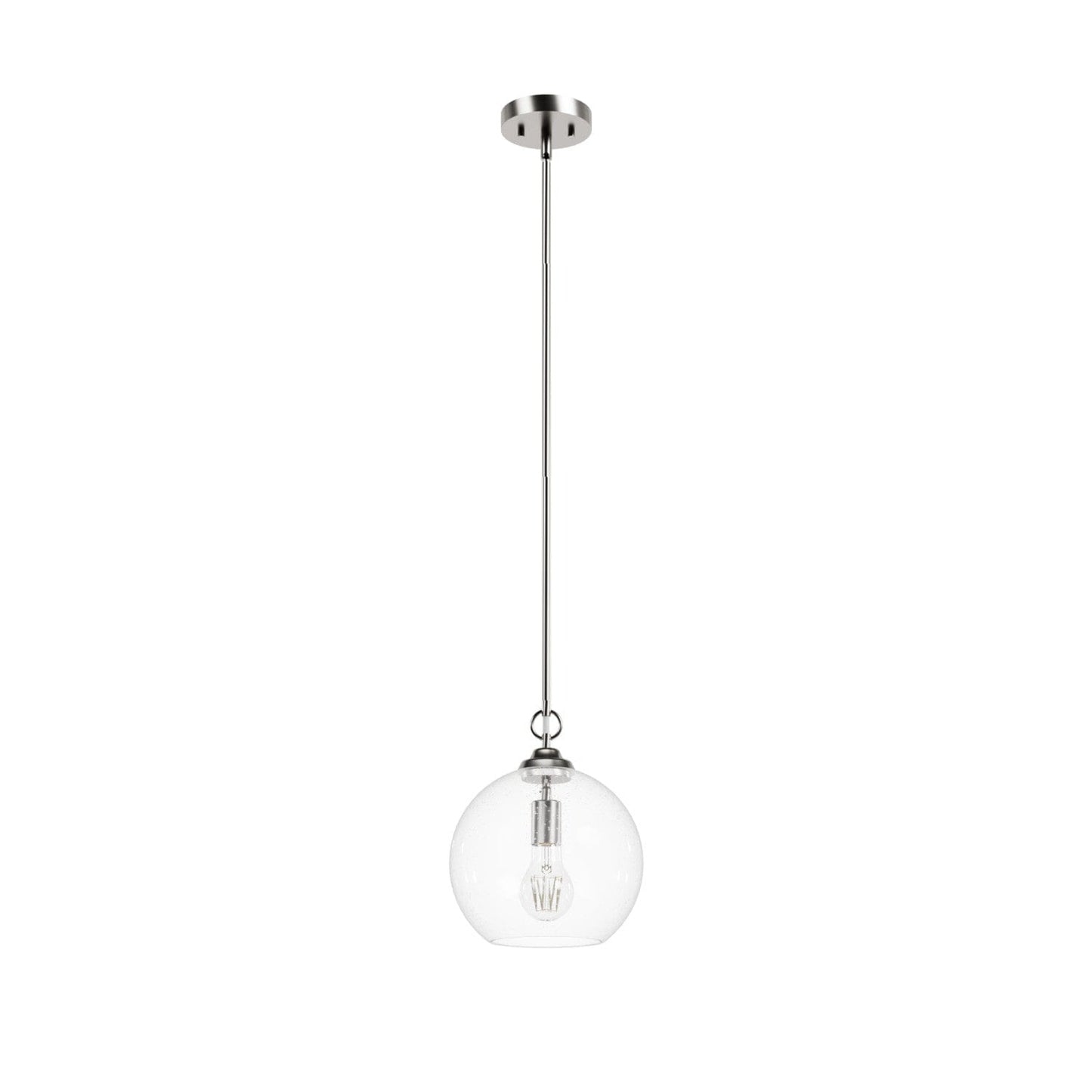 High Oaks 1 Light Pendant Lighting Hunter Brushed Nickel - Clear Seeded 