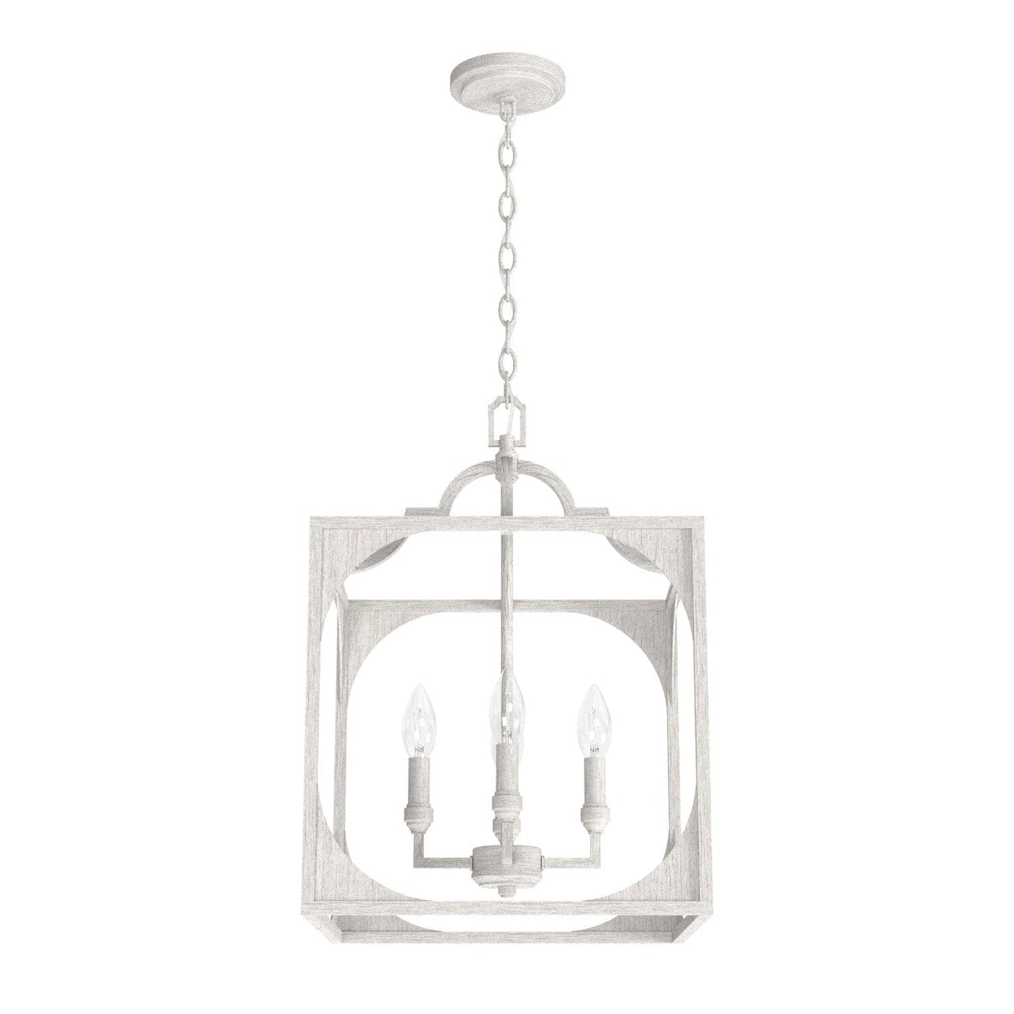 Highland Hill 4 Light Pendant 15 inch Lighting Hunter Distressed White - None 