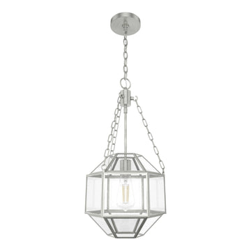 Indria 1 Light Pendant 11 inch Lighting Hunter Brushed Nickel - Seeded 