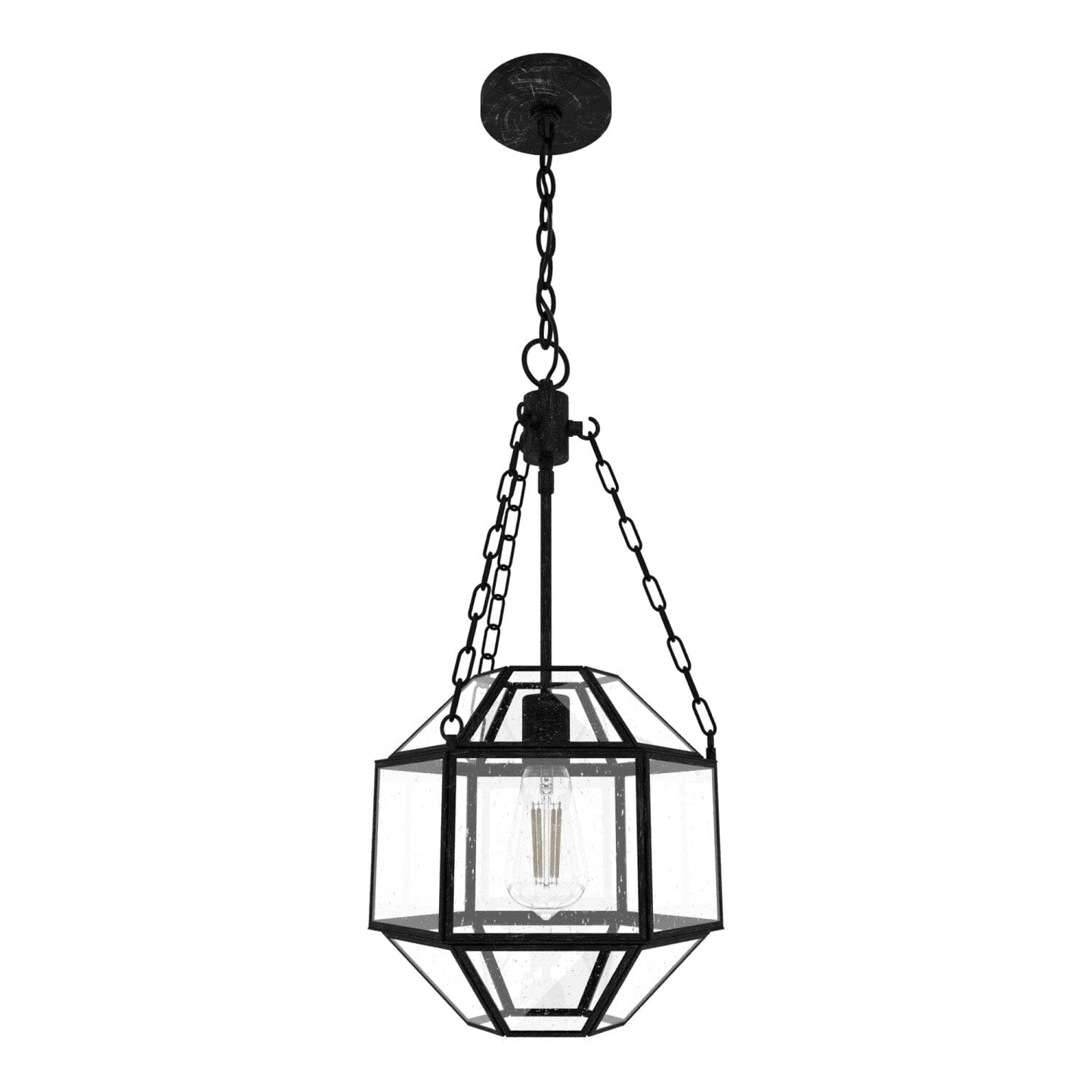 Indria 1 Light Pendant 11 inch Lighting Hunter Rustic Iron - Seeded 