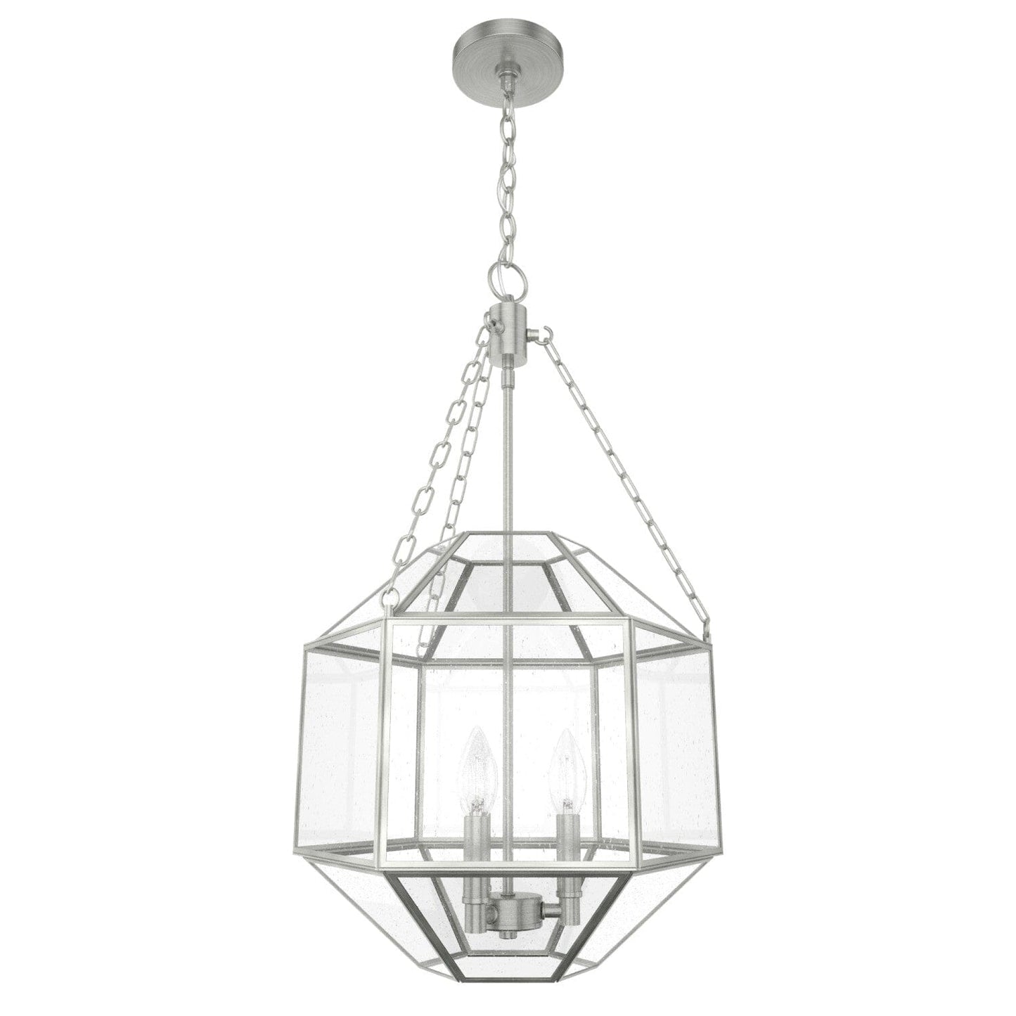 Indria 3 Light Pendant 13 inch Lighting Hunter Brushed Nickel - Seeded 