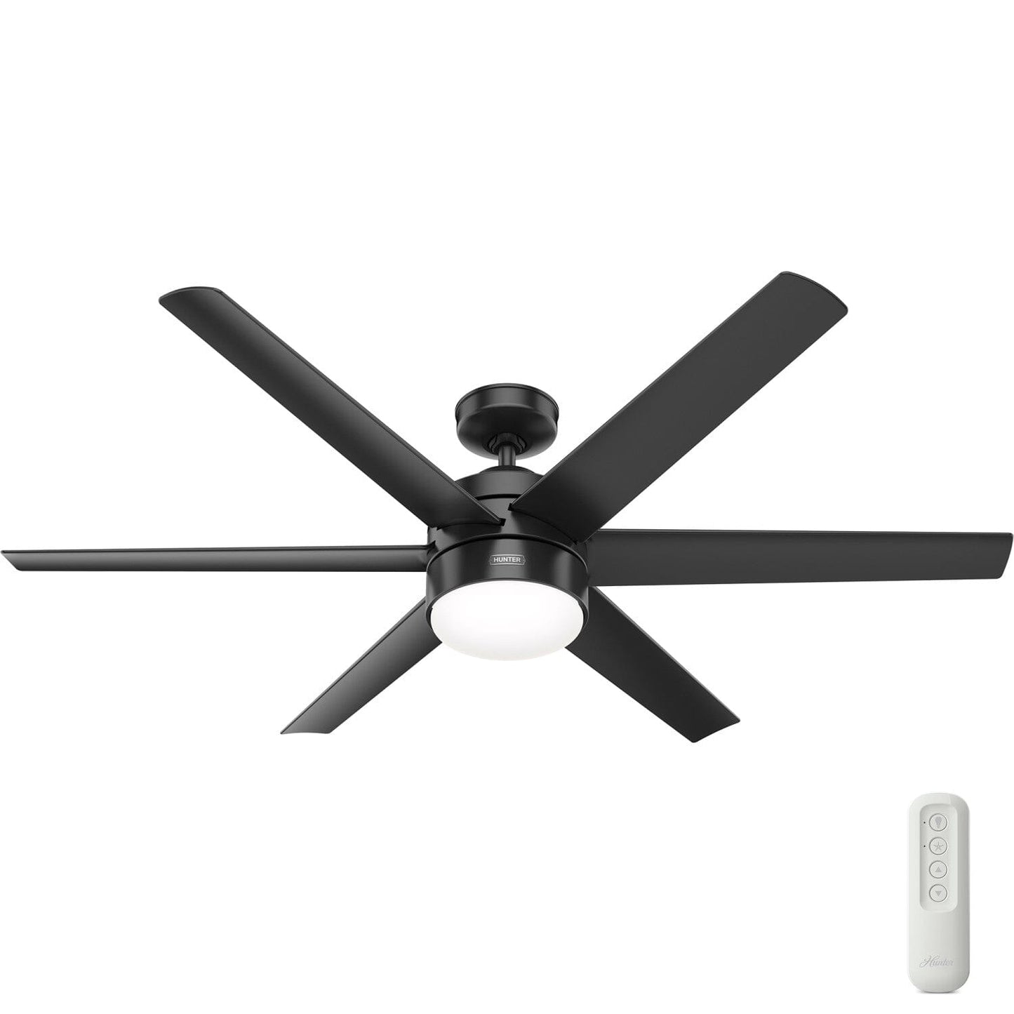 Invector Outdoor with LED Light 60 Inch Ceiling Fans Hunter Matte Black - Matte Black 