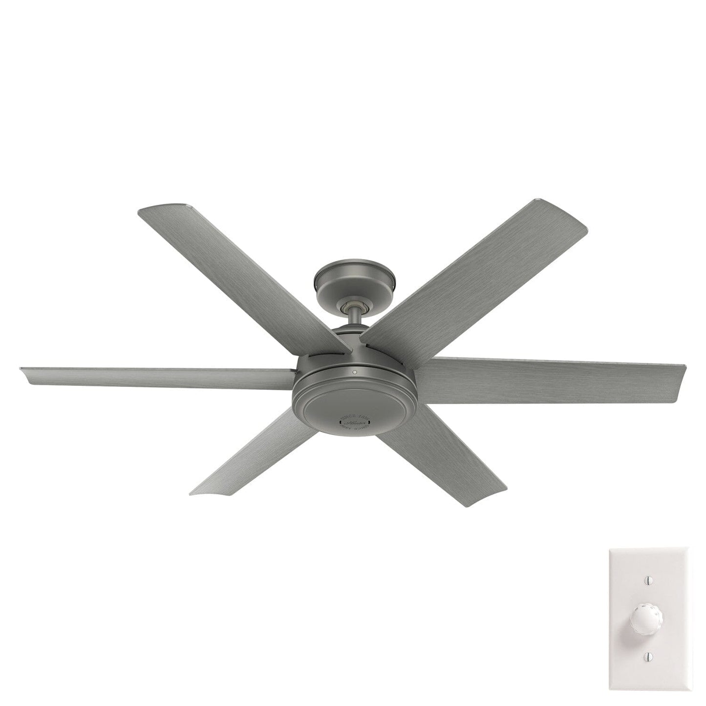 Jetty Outdoor 52 inch Ceiling Fans Hunter Matte Silver - Matte Silver 