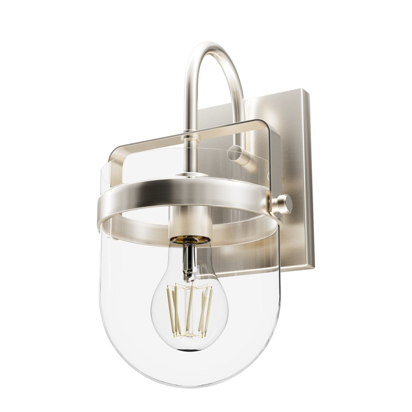 Karloff Sconce Lighting Hunter Brushed Nickel - Clear 