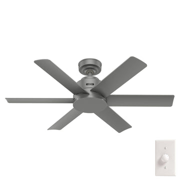 Kennicott Outdoor 44 inch Ceiling Fans Hunter Matte Silver - Matte Silver 