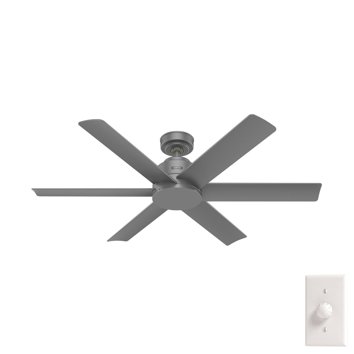 Kennicott Outdoor 52 inch Ceiling Fans Hunter Matte Silver - Matte Silver 