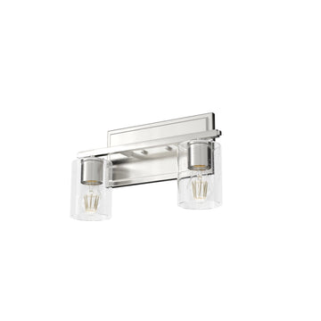 Kerrison 2 Light Vanity Lighting Hunter Brushed Nickel - Seeded 