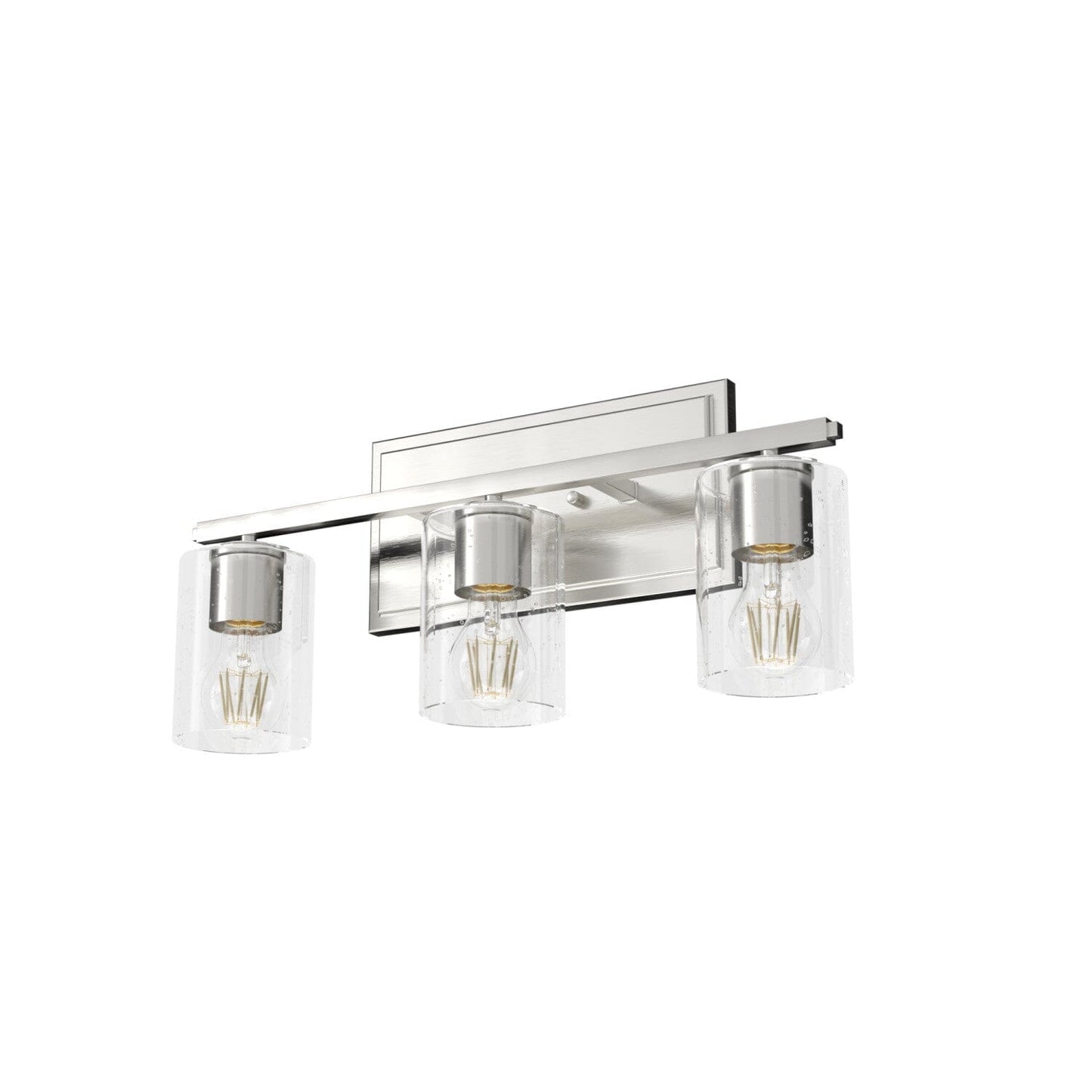 Kerrison 3 Light Vanity Lighting Hunter Brushed Nickel - Seeded 