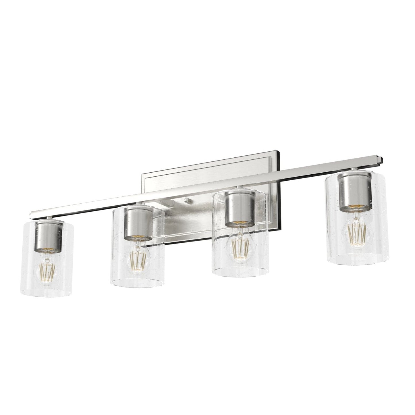 Kerrison 4 Light Vanity Lighting Hunter Brushed Nickel - Seeded 