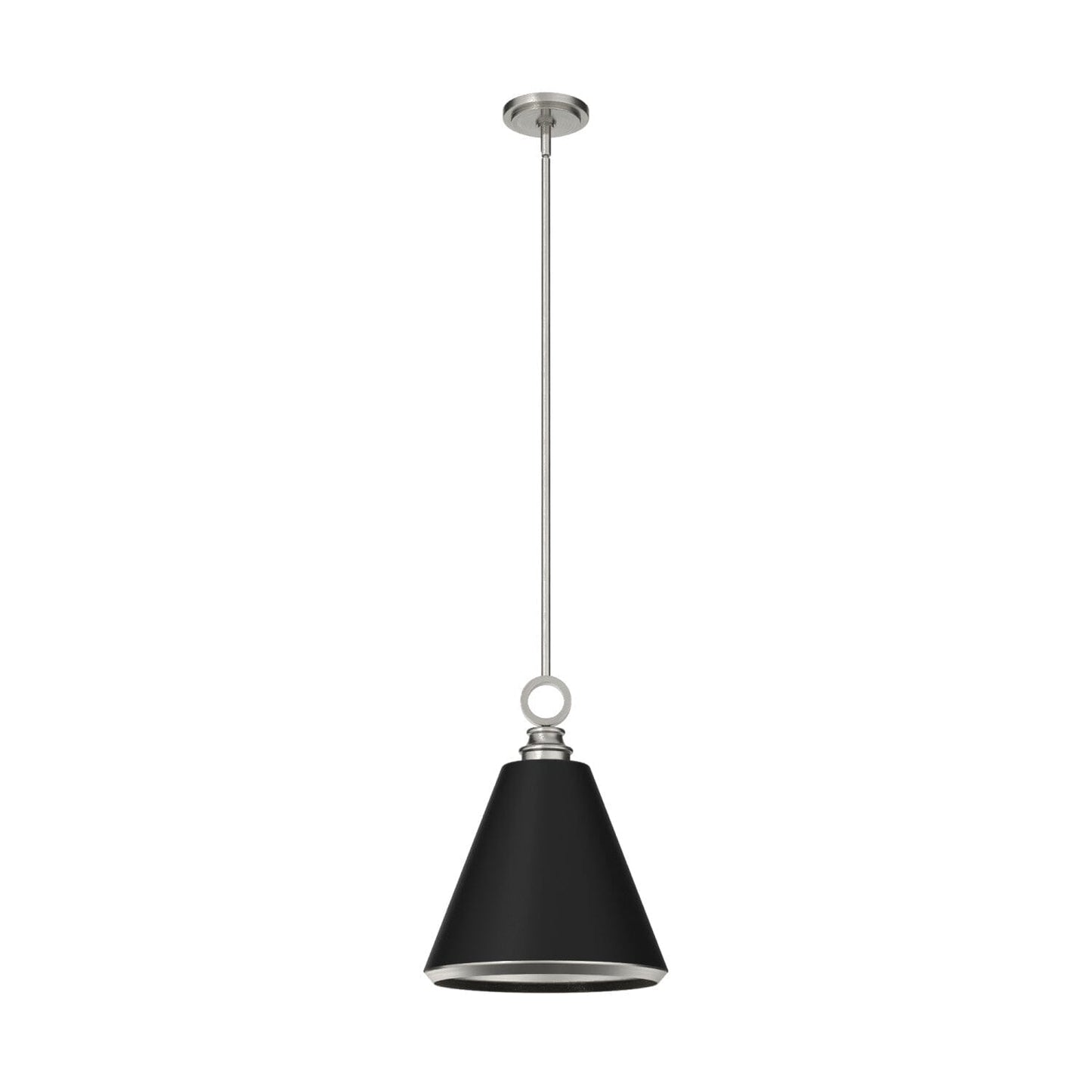 Klein 1 Light Metal 13 inch Pendant Lighting Hunter Brushed Nickel - Flat Matte Black 