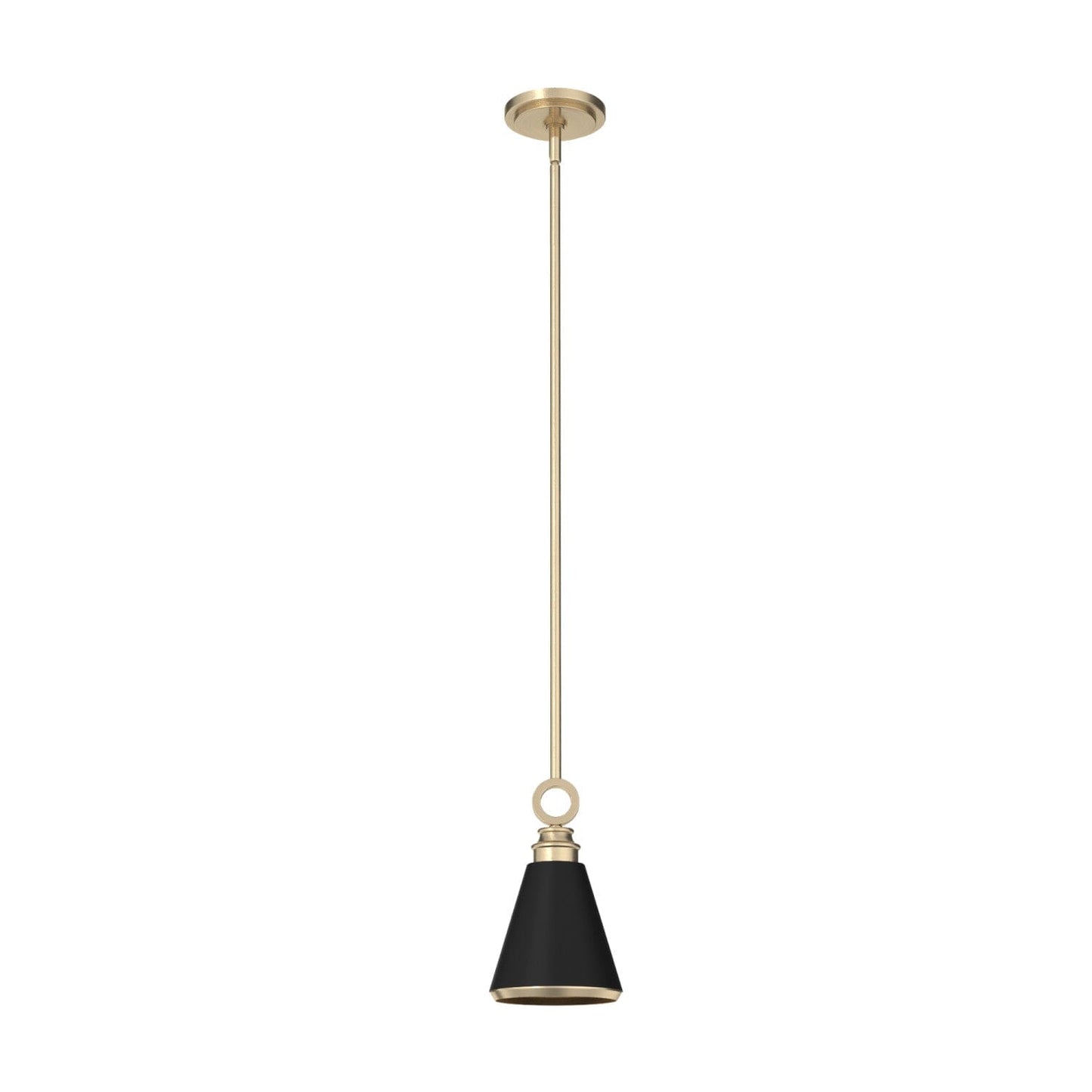 Klein 1 Light Metal Pendant 6 inch Lighting Hunter Alturas Gold - Flat Matte Black 