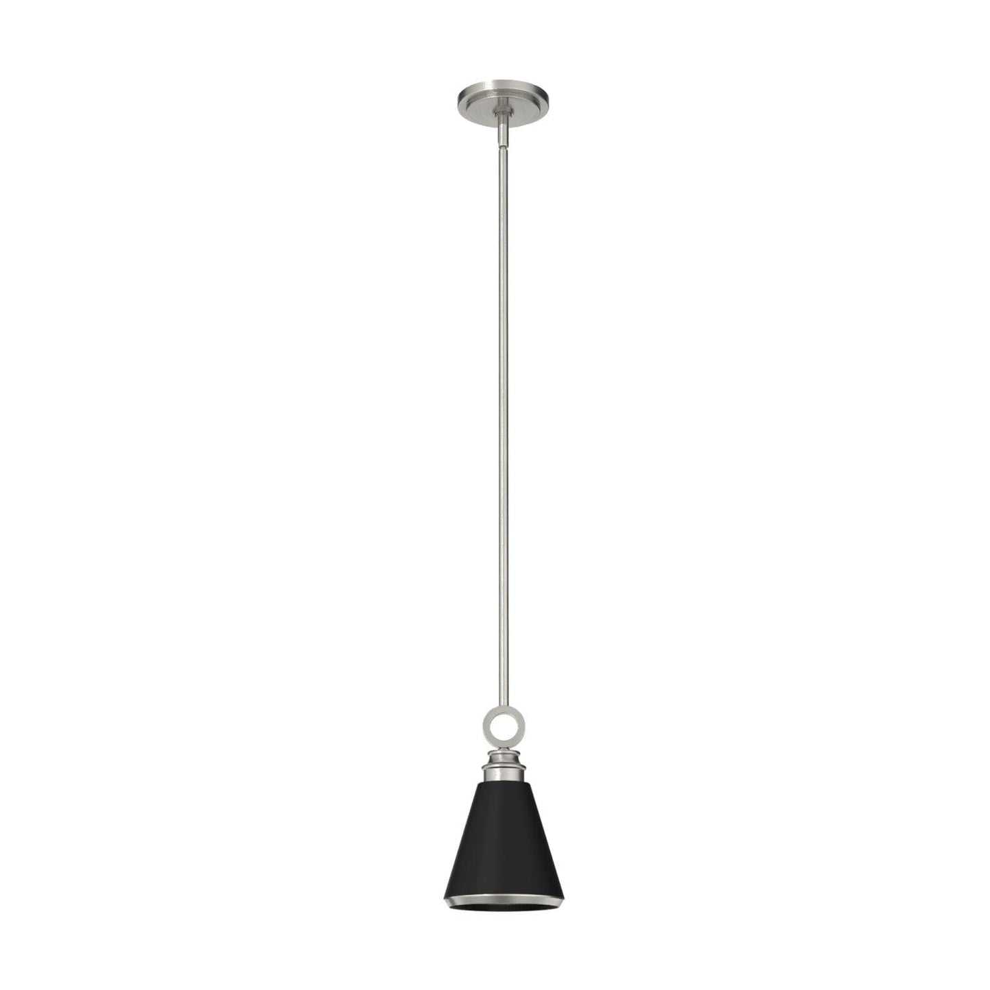 Klein 1 Light Metal Pendant 6 inch Lighting Hunter Brushed Nickel - Flat Matte Black 